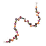 Cultured pearl charm anklet, 'Sea Fantasy' - Sterling Silver and Cultured Pearl Marine Charm Anklet