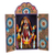 Wood and ceramic retablo, 'Prayers to Guadalupe' - Virgin of Guadalupe Handcrafted Wood and Ceramic Retablo thumbail