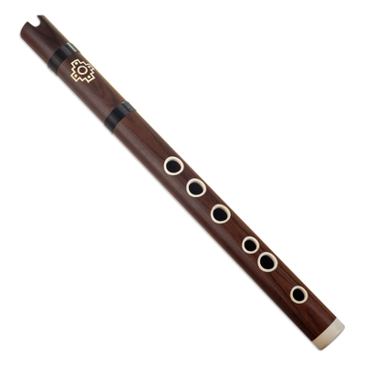 Wood quena flute, 'New Airs' - Peruvian Wood Quena Flute Wind Instrument with Andean Case
