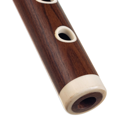 Flauta de quena de madera - Instrumento de viento de flauta de quena de madera peruana con estuche andino