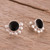 Obsidian button earrings, 'Moche Elegance' - Circular Obsidian Button Earrings Handcrafted in Peru (image 2d) thumbail