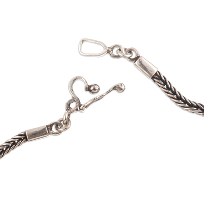 Sterling silver braided bracelet, 'Harmony and Calm' - Sterling Silver Braided Bracelet Handcrafted in Peru