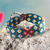 Macrame wristband bracelet, 'Geometric Mornings' - Peruvian Handwoven Wristband Bracelet in Spring colours