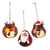 Dried gourd ornaments, 'Santa and His Reindeer' (set of 3) - Peruvian Hand-painted Set of 3 Dried Gourd Holiday Ornaments (image 2a) thumbail