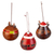 Dried gourd ornaments, 'Santa and His Reindeer' (set of 3) - Peruvian Hand-painted Set of 3 Dried Gourd Holiday Ornaments