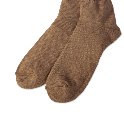 Socken aus peruanischer Baby-Alpaka-Mischung - Socken aus peruanischer Baby-Alpaka-Mischung mit Kupferfaser