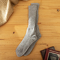 Baby alpaca blend socks, 'Light Grey Comfort' - Light Grey Baby Alpaca Blend Socks with Copper Fiber