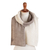 Baby alpaca blend scarf, 'Taupe Duality' - Knit Brown & Ivory Unisex Baby Alpaca Blend Scarf from Peru