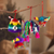 Gehäkelte Ornamente, (4er-Set) - Gehäkelte Andenornamente mit Regenbogenhüten (4er-Set)