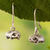 Silver dangle earrings, 'Guinea Pigs in Flight' - Silversmith Crafted Dangle Earrings in Peruvian 950 Silver