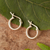 Sterling silver hoop earrings, 'Silver Polish' - Handmade Modern Sterling Silver Mini Hoop Earrings from Peru (image 2) thumbail