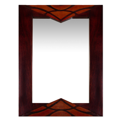 Artisan Made Vertical Wall Mirror with Andean Tornillo Wood