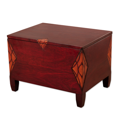 Andean Artisan Crafted Tornillo Wood Trunk-Style Chest