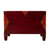 Cómoda de madera con detalles en cuero - Cofre estilo baúl de madera de tornillo artesanal andino