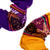 Scrunchies, (juego de 2) - Juego de 2 coleteros acrílicos andinos morados y amarillos