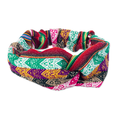 Headband, 'Andean Festival' - Peruvian Multicolour Headband with Andean Motifs