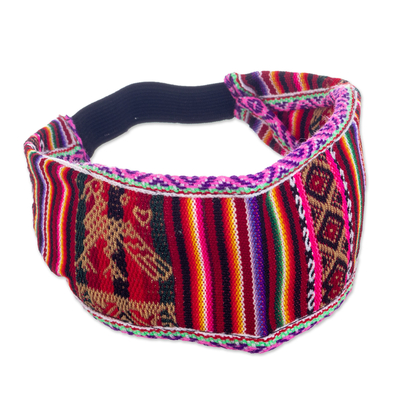 Acrylic Headband Crafted with Andean Textile in Vibrant Hues