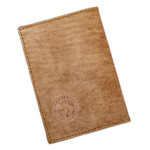 Leather passport cover, 'Introspective Llama' - Handcrafted Llama Leather Passport Cover with Andean Textile