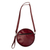 Leather sling, 'Round Cusco' - Brown Leather Sling with Andean Textile and Adjustable Strap (image 2d) thumbail