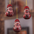 Kürbisornamente, (3er-Set) - Handgefertigte Andenkürbis-Ornamente mit Weihnachtsmännern (3er-Set)