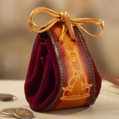 Leather working - Medieval leather coin pouch 