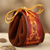 Leather accented suede coin purse, 'Frugal Llama' - Brown Leather and Suede Llama Coin Purse with Tie Closure (image 2) thumbail