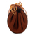 Leather accented suede coin purse, 'Frugal Llama' - Brown Leather and Suede Llama Coin Purse with Tie Closure (image 2d) thumbail