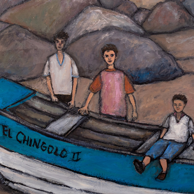 'Posando en paz en una tarde de verano' (2012' - Andina paz mundial pintando memorias marinas