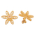 Gold-flashed filigree drop earrings, 'Floral Flare' - Gold-Flashed Filigree & Cubic Zirconia Flower Drop Earrings (image 2b) thumbail