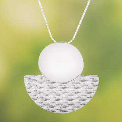 Collar colgante de plata esterlina - Collar con colgante geométrico de plata de ley elaborado en Perú