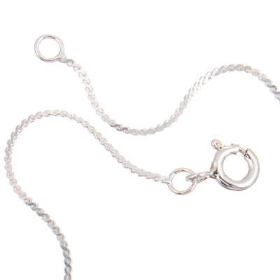 Collar colgante de plata esterlina - Collar con colgante geométrico de plata de ley elaborado en Perú