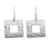 Sterling silver dangle earrings, 'Ancestral Window' - Sterling Silver Modern Dangle Earrings with Textured Finish