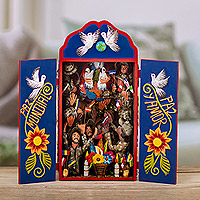 Featured review for Wood and ceramic retablo, United for Peace