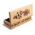 Reverse-painted glass decorative box, 'Floral Hope' - Floral Reverse-Painted Glass Decorative Box with Butterfly (image 2b) thumbail