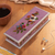 Reverse-painted glass decorative box, 'Floral Transformation' - Butterfly Reverse-Painted Glass Decorative Box with Flowers (image 2) thumbail