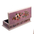 Reverse-painted glass decorative box, 'Floral Transformation' - Butterfly Reverse-Painted Glass Decorative Box with Flowers (image 2b) thumbail