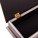 Reverse-painted glass decorative box, 'Floral Transformation' - Butterfly Reverse-Painted Glass Decorative Box with Flowers