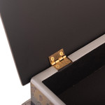 Reverse-painted glass decorative box, 'Sweet Charm' - Floral Reverse-Painted Glass Decorative Box with Silver Trim