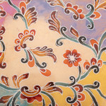 Reverse-painted glass decorative box, 'Sweet Charm' - Floral Reverse-Painted Glass Decorative Box with Silver Trim