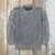 Men's 100% alpaca pullover sweater, 'Brioche' - Blue and Grey Men's 100% Alpaca Ribbed Knit Pullover Sweater (image 2) thumbail