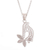Amazonite filigree pendant necklace, 'Peace in Flight' - Sterling Silver Filigree Dove Necklace with Amazonite Gem (image 2d) thumbail