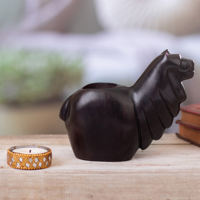 Teelichthalter aus Holz - Traditioneller Conopa-Teelichthalter aus Inka-Zedernholz