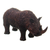 Wood sculpture, 'Winter Rhino' - Hand-Carved Cedar Wood Sculpture of Dark Brown Woolly Rhino (image 2a) thumbail