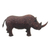 Wood sculpture, 'Winter Rhino' - Hand-Carved Cedar Wood Sculpture of Dark Brown Woolly Rhino (image 2c) thumbail