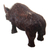 Wood sculpture, 'Winter Rhino' - Hand-Carved Cedar Wood Sculpture of Dark Brown Woolly Rhino (image 2d) thumbail