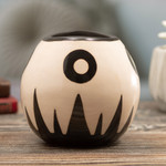 Ceramic decorative vase, 'Abstract View' - Handmade Round Ceramic Decorative Vase with Abstract Motifs