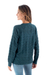 Baby alpaca blend cardigan, 'Cozy' - Knit Baby Alpaca Blend Cardigan in Azure Crafted in Peru (image 2c) thumbail
