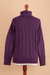 Baby alpaca blend pullover, 'Comfy' - Cable Knit Turtle Neck Baby Alpaca Blend Pullover in Purple (image 2e) thumbail