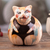 Ceramic statuette, 'Feline colours' - Handcrafted Ceramic Cat Statuette with colourful Design