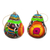 Gourd ornaments, 'Andean Wings' (pair) - Dried Gourd Ornaments with Bird and Floral Motifs (Pair)